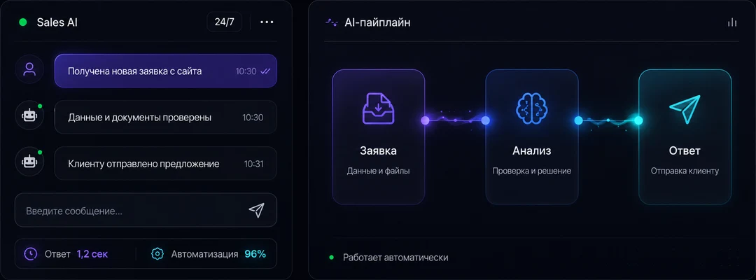 Чат Sales AI и пайплайн: заявка, анализ, ответ